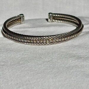 David Yurman Diamond / Silver Bracelet